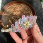 Sun Aura Quartz Tiara With Crystal Gravel Headpiece