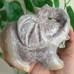 Pink Amethyst Flower Agate Elephant Animal Carving