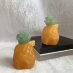 Pineapple House Orange Calcite Green Aventurine Carving