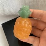Pineapple House Orange Calcite Green Aventurine Carving