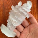 Selenite Masked Girl Carving Self-Standing