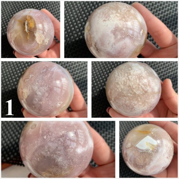 Pink Amethyst Sphere Flower Agate Sphere Ball