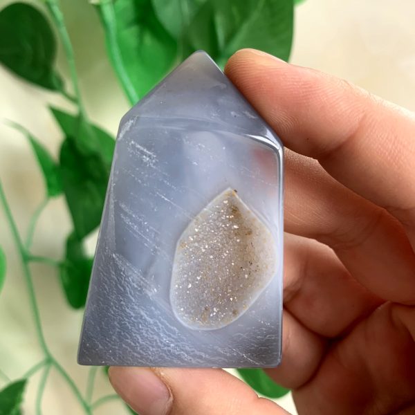 Small Druzy Agate Geode Tower Crystal Point Tower