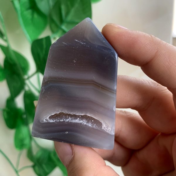 Small Druzy Agate Geode Tower Crystal Point Tower