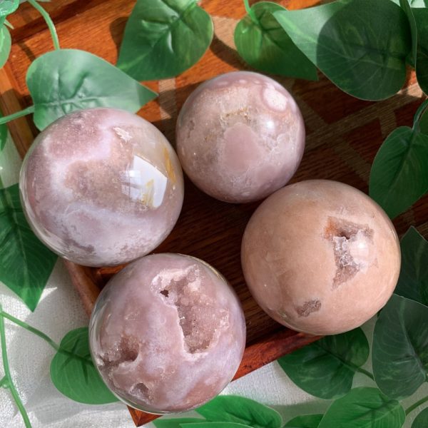 Pink Amethyst Sphere Flower Agate Sphere Ball