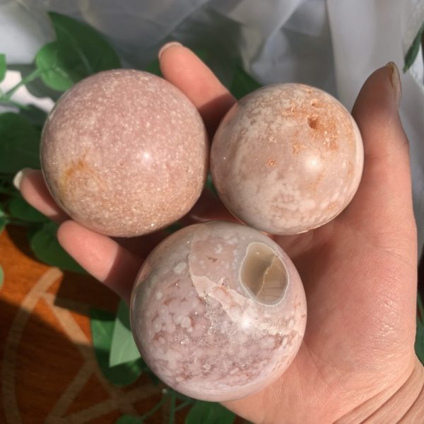 Pink Amethyst Sphere Flower Agate Sphere Ball