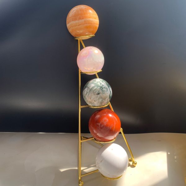 5 Spheres Ladders Metal Holder Crystal Sphere Ball Stand