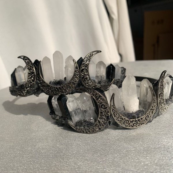 Three Moons Crystal Crown Quartz Headpiece Crystal Tiara