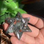 Crystal Eye in Six Point Star Carving Evil Eye Star of David