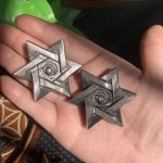 Crystal Eye in Six Point Star Carving Evil Eye Star of David