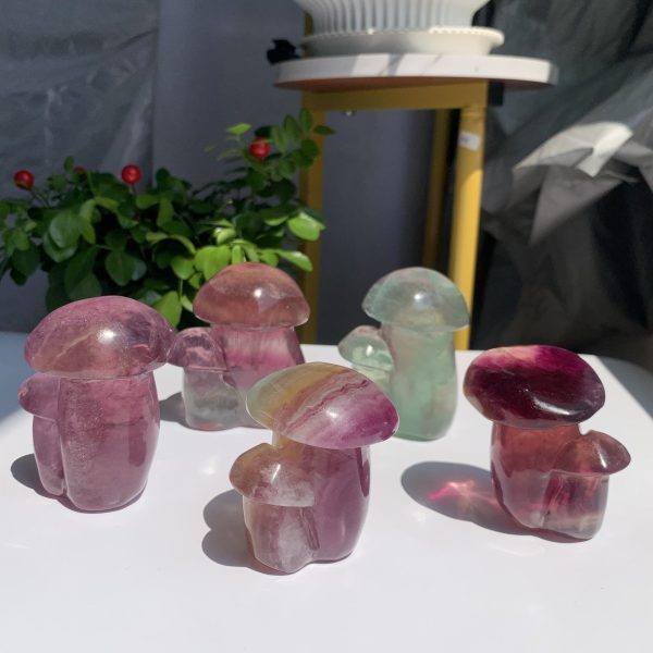 Fluorite Mushroom Carving Crystal Mushroms