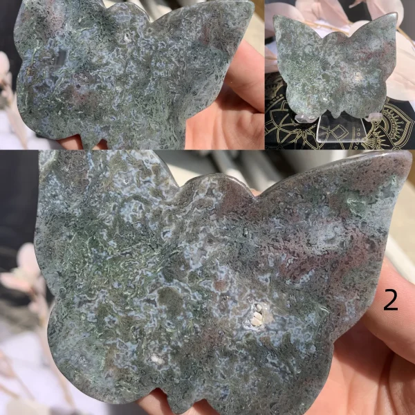 Moss Agate Butterfly Crystal Buttrfly Free Stand