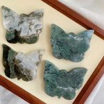 Moss Agate Butterfly Crystal Buttrfly Free Stand