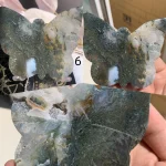 Moss Agate Butterfly Crystal Buttrfly Free Stand