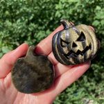 Crystal Pumpkin Slice Carving Silver Obsidian Gold Obsidian Tiger Eye Stone