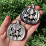 Crystal Pumpkin Slice Carving Silver Obsidian Gold Obsidian Tiger Eye Stone