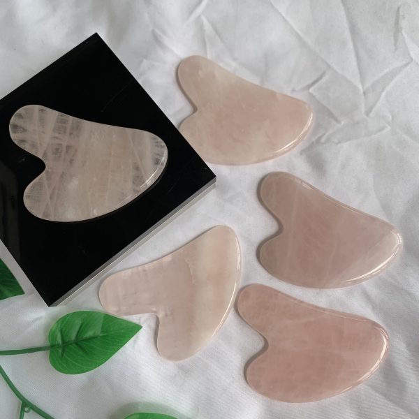 Rose Quartz Gua sha Massage Tool Crystal Guasha Board For Face Body Gift