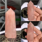 Dark Rose Quartz Point Tower Juicy Healing Crystal Tower