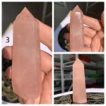Dark Rose Quartz Point Tower Juicy Healing Crystal Tower