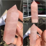 Dark Rose Quartz Point Tower Juicy Healing Crystal Tower