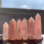 Dark Rose Quartz Point Tower Juicy Healing Crystal Tower