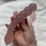 Rose Quartz Yoni Wand Double-Ended Crystal Pleasure Massage Wand