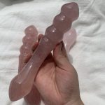 Rose Quartz Yoni Wand Double-Ended Crystal Pleasure Massage Wand