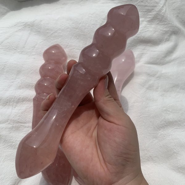 Rose Quartz Yoni Wand Double-Ended Crystal Pleasure Massage Wand