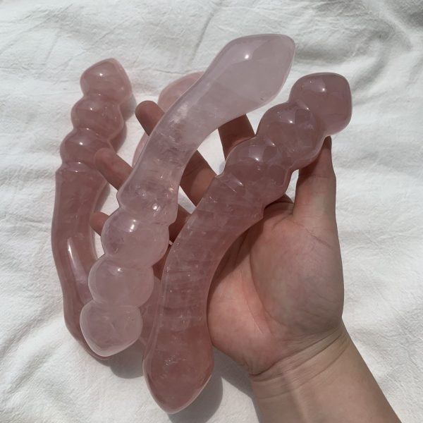 Rose Quartz Yoni Wand Double-Ended Crystal Pleasure Massage Wand