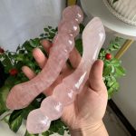 Rose Quartz Yoni Wand Double-Ended Crystal Pleasure Massage Wand
