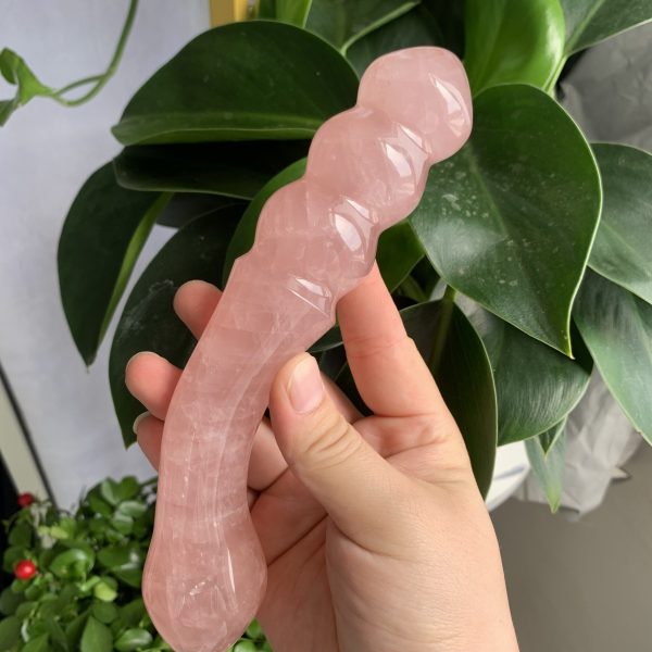 Rose Quartz Yoni Wand Double-Ended Crystal Pleasure Massage Wand