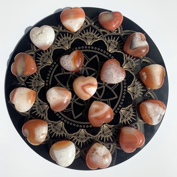 Mini Red Agate Heart 30mm Carnelian Heart Carving
