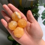 Mini Orange Calcite Pumpkin Halloween Gift Carving