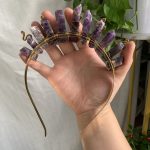 Natural Crystal Crown With Snake Amethyst Headpiece