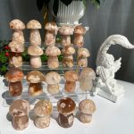 Flower Agate Mushroom Carving