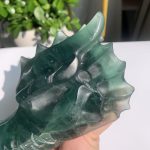 Green Fluorite Dragon Head Carving Big Crystal Dragon Head 15cm