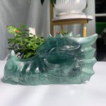 Green Fluorite Dragon Head Carving Big Crystal Dragon Head 15cm