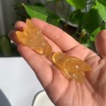 Mini Fluorite Dragon Head Yellow Fluorite Animal Carving