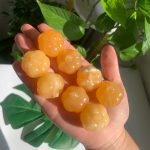 Mini Orange Calcite Pumpkin Halloween Gift Carving