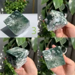 Moss Agate Magic Cube Crystal Cube Carving