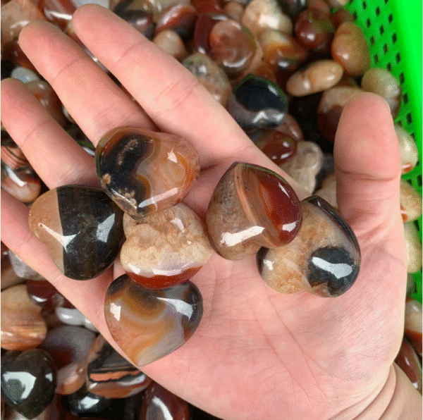 Mini Red Agate Heart 30mm Carnelian Heart Carving