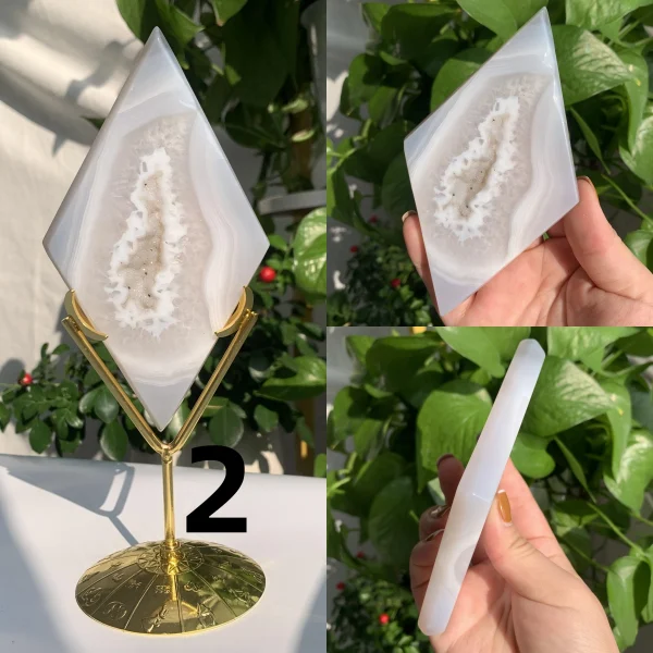 Druzy Agate Diamond On Stand Crystal Diamond Free Stand