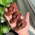Crystal Dragon Head White Jade Red Sesame Stone 2.3inch Cheap Dragon Carving