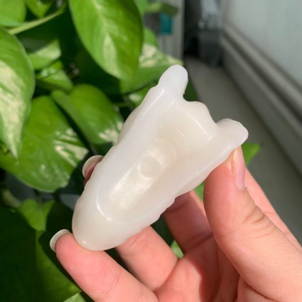 Crystal Dragon Head White Jade Red Sesame Stone 2.3inch Cheap Dragon Carving