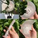 Druzy Agate Moon Agate Geode Moon On Stand Free Shelf