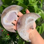 Druzy Agate Moon Agate Geode Moon On Stand Free Shelf