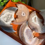 Druzy Agate Moon Agate Geode Moon On Stand Free Shelf