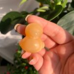 Orange Calcite  Duck Yellow Calcite Rubber Ducky Animal Carving Free Shipping
