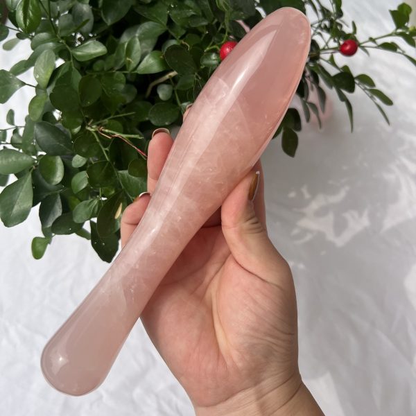 Rose Quartz Eggplant Yoni Wand Massage Wand