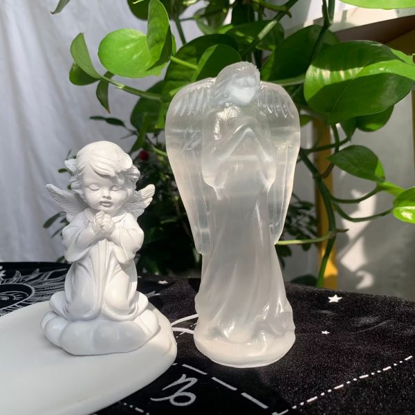 Selenite Angel Carving 4.7inch Crystal Angel